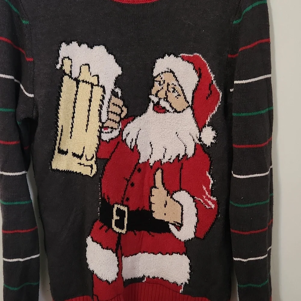 NWOT Festive Ugly Santa Sweater - Black and Red